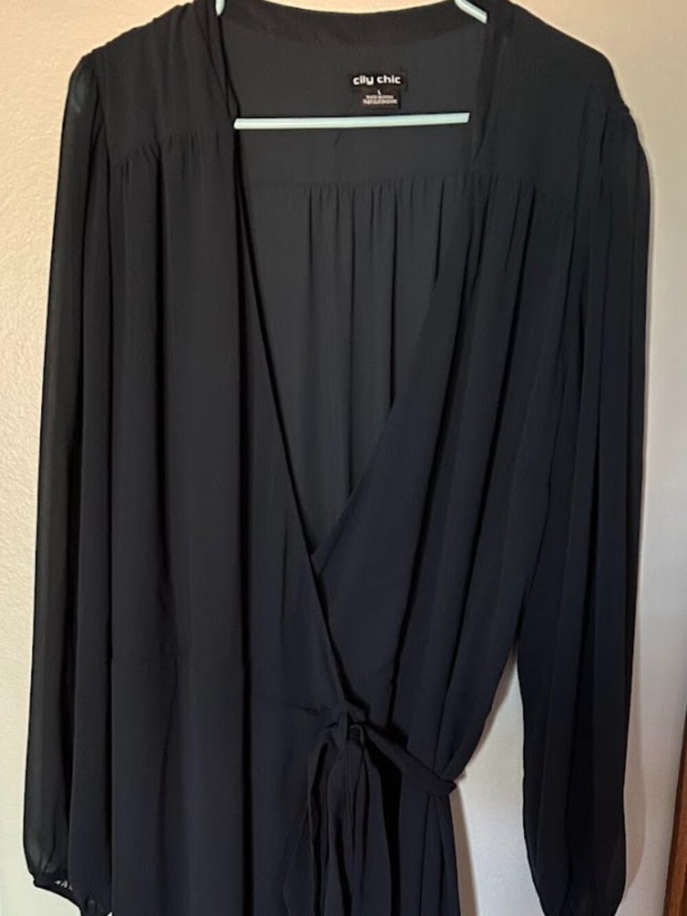 Navy Blue Wrap Dress Size Large But Fits Like a 2X